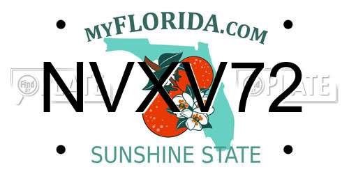NVXV72 Florida License Plate