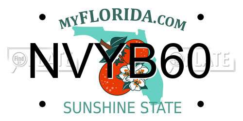 NVYB60 Florida License Plate