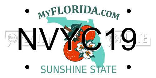 NVYC19 Florida License Plate