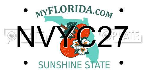 NVYC27 Florida License Plate