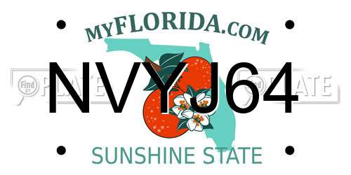 NVYJ64 Florida License Plate