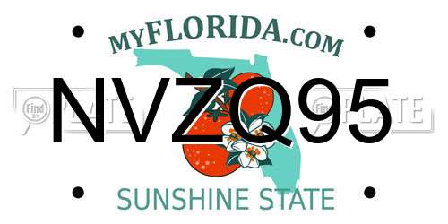 NVZQ95 Florida License Plate