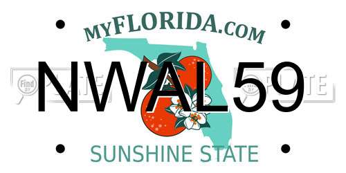 NWAL59 Florida License Plate