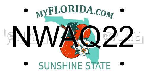 NWAQ22 Florida License Plate