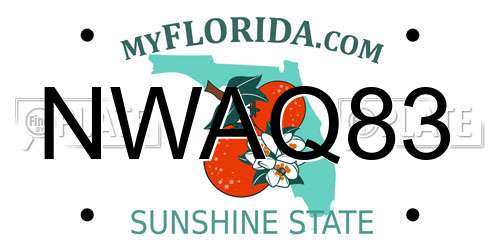 NWAQ83 Florida License Plate