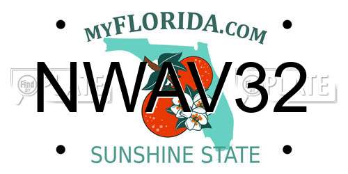 NWAV32 Florida License Plate
