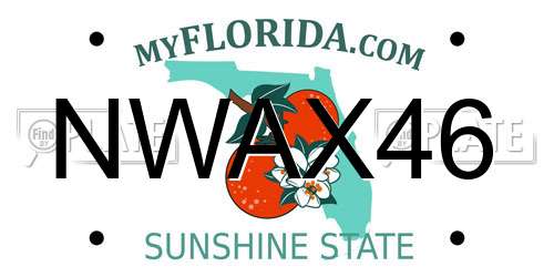 NWAX46 Florida License Plate