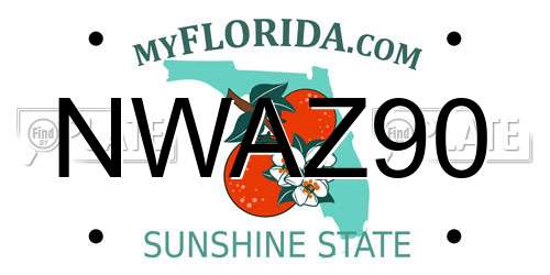 NWAZ90 Florida License Plate