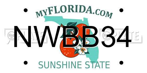 NWBB34 Florida License Plate