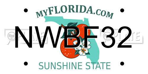NWBF32 Florida License Plate
