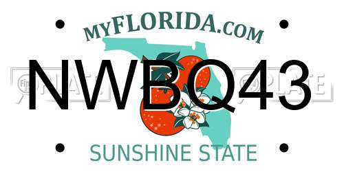 NWBQ43 Florida License Plate