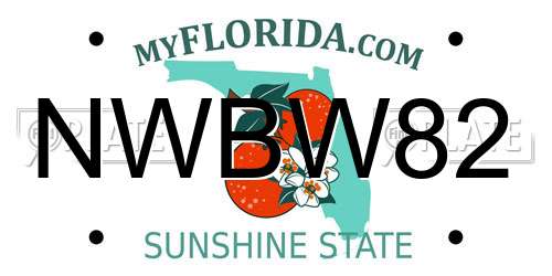 NWBW82 Florida License Plate