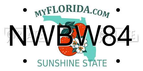 NWBW84 Florida License Plate