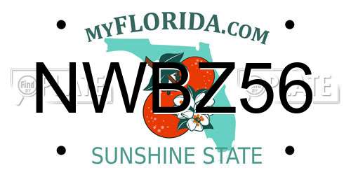 NWBZ56 Florida License Plate