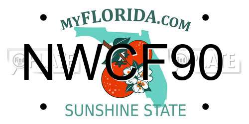 NWCF90 Florida License Plate