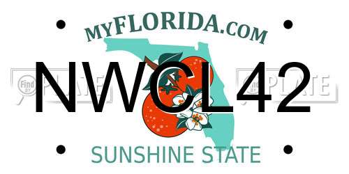 NWCL42 Florida License Plate