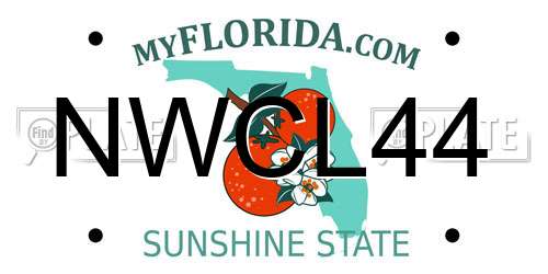 NWCL44 Florida License Plate
