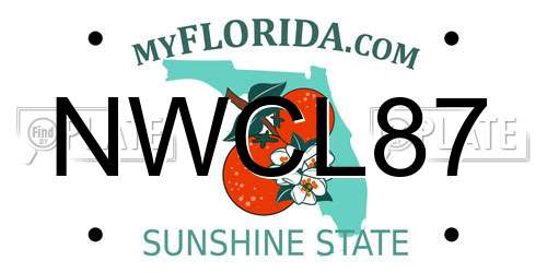 NWCL87 Florida License Plate