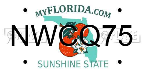 NWCQ75 Florida License Plate