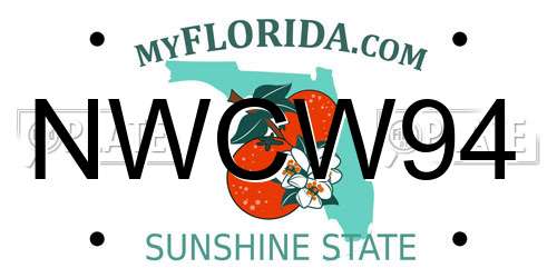 NWCW94 Florida License Plate