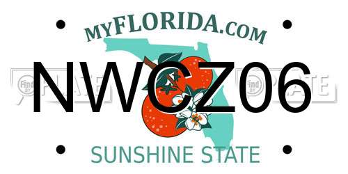 NWCZ06 Florida License Plate