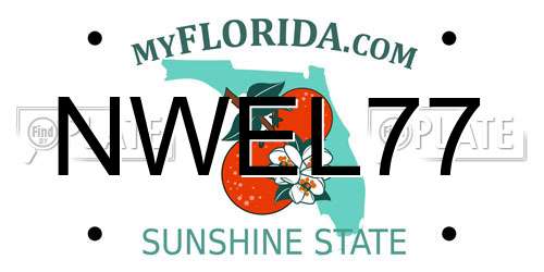 NWEL77 Florida License Plate