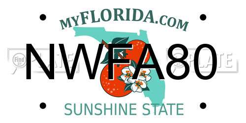 NWFA80 Florida License Plate