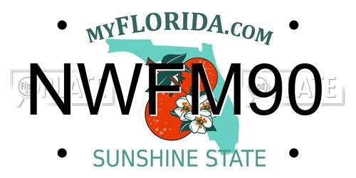 NWFM90 Florida License Plate