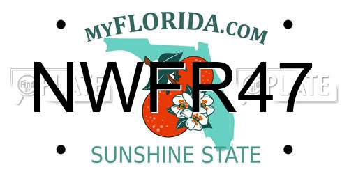 NWFR47 Florida License Plate