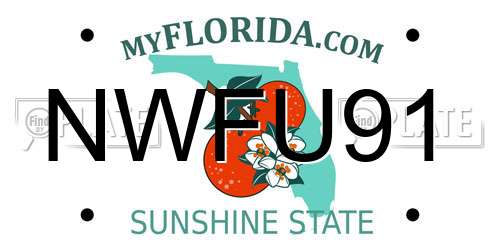 NWFU91 Florida License Plate