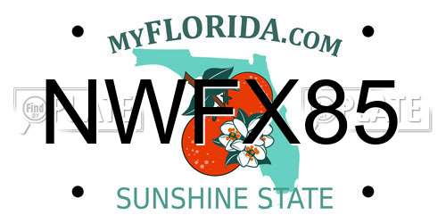 NWFX85 Florida License Plate