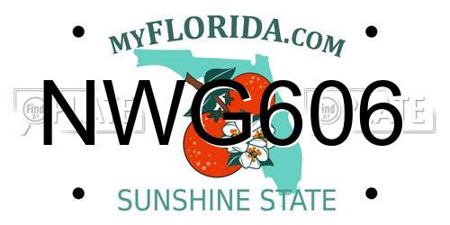 NWG606 Florida License Plate
