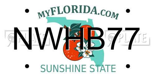 NWHB77 Florida License Plate