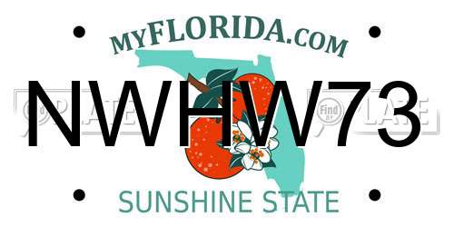 NWHW73 Florida License Plate