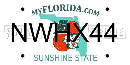 NWHX44 Florida License Plate