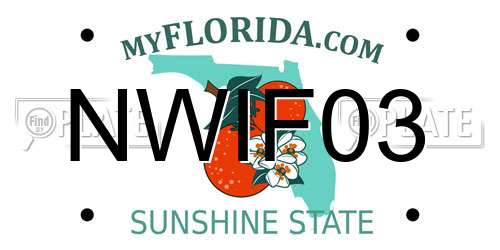 NWIF03 Florida License Plate