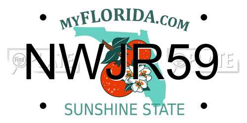 NWJR59 Florida License Plate
