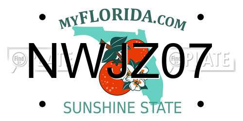 NWJZ07 Florida License Plate
