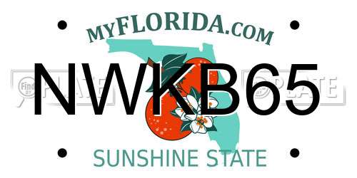 NWKB65 Florida License Plate