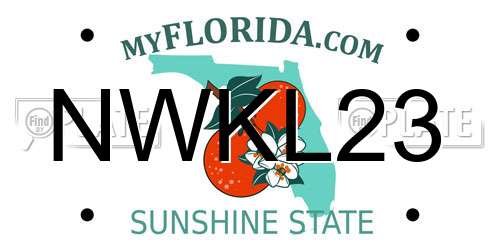 NWKL23 Florida License Plate