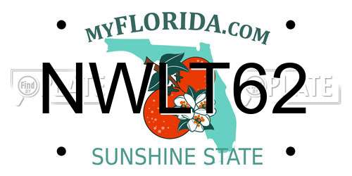 NWLT62 Florida License Plate