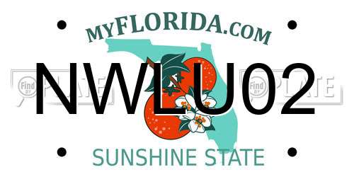 NWLU02 Florida License Plate