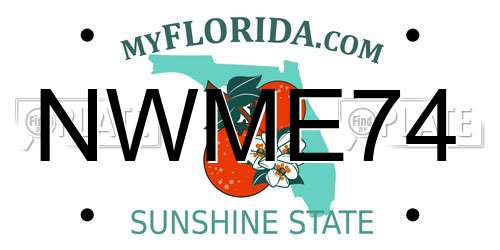 NWME74 Florida License Plate