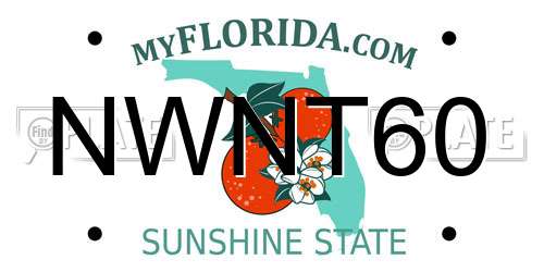 NWNT60 Florida License Plate