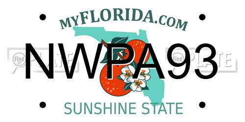 NWPA93 Florida License Plate