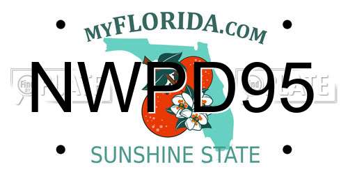 NWPD95 Florida License Plate