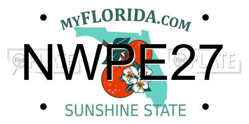 NWPE27 Florida License Plate