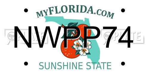 NWPP74 Florida License Plate