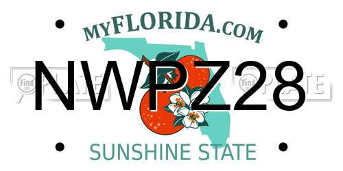 NWPZ28 Florida License Plate