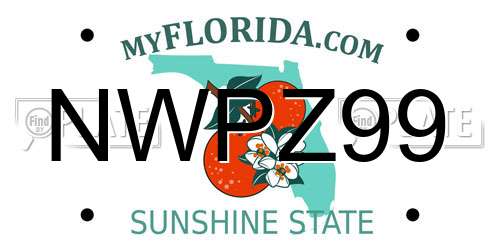 NWPZ99 Florida License Plate